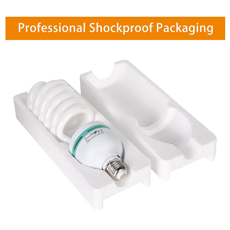2 x 85W Photography Light Bulb 5500K E27 Socket CFL Softbox Bulb for Photography Photo Video Studio Lighting
