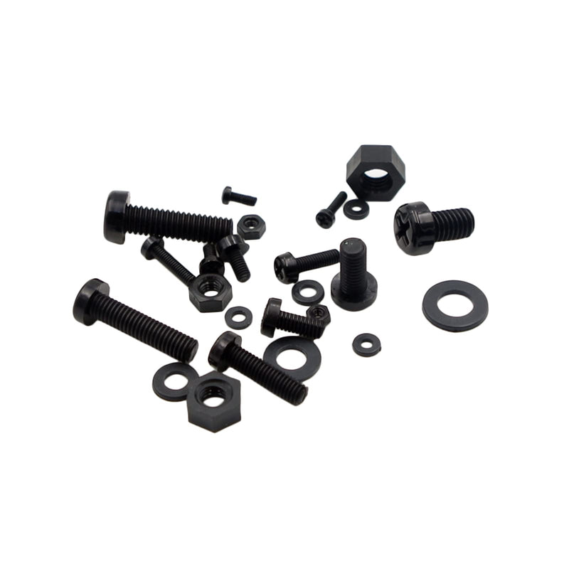 HVAZI Metric M2 M2.5 M3 M4 M5 M6 Nylon Phillips Pan Head Screws Nut Flat Washers Assortment Kit Black-M2M2.5M3M4M5M6