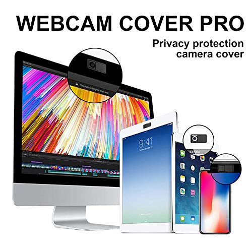 MONBLA 3PCS Webcam Cover- Web Camera Cover for Laptop, Desktop, Pc, MacBook Pro, iMac, Mac Mini, Computer, Smartphone, Protecting Your Privacy Security Black