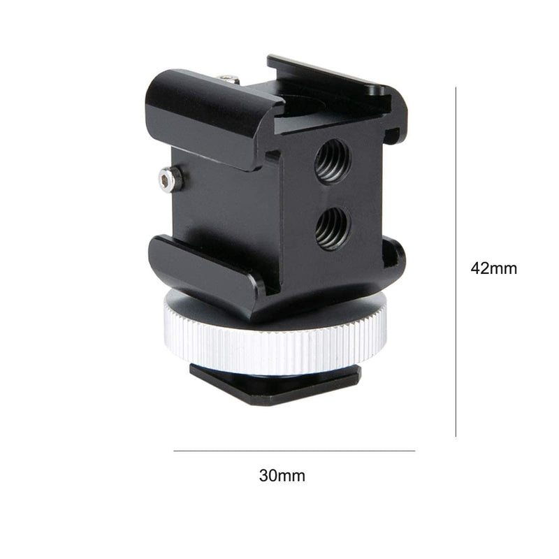 NICEYRIG 3-Side Cold Shoe Mount, 360 Degree Swivel Anti-Off Triple Shoe Adapters for Microphone, Flash Light, Monitor Mount Camera Phone Vlog Vlogging - 328