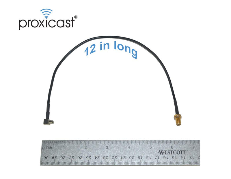 Proxicast 12 inch TS9 to SMA Female External Antenna Adapter Cable Pigtail for USB Modems, Hotspots & Routers - MR1100 Nighthawk, Unite Express 2, Verizon 8800L, 7730L, AC791L, USB800, LBL2120.