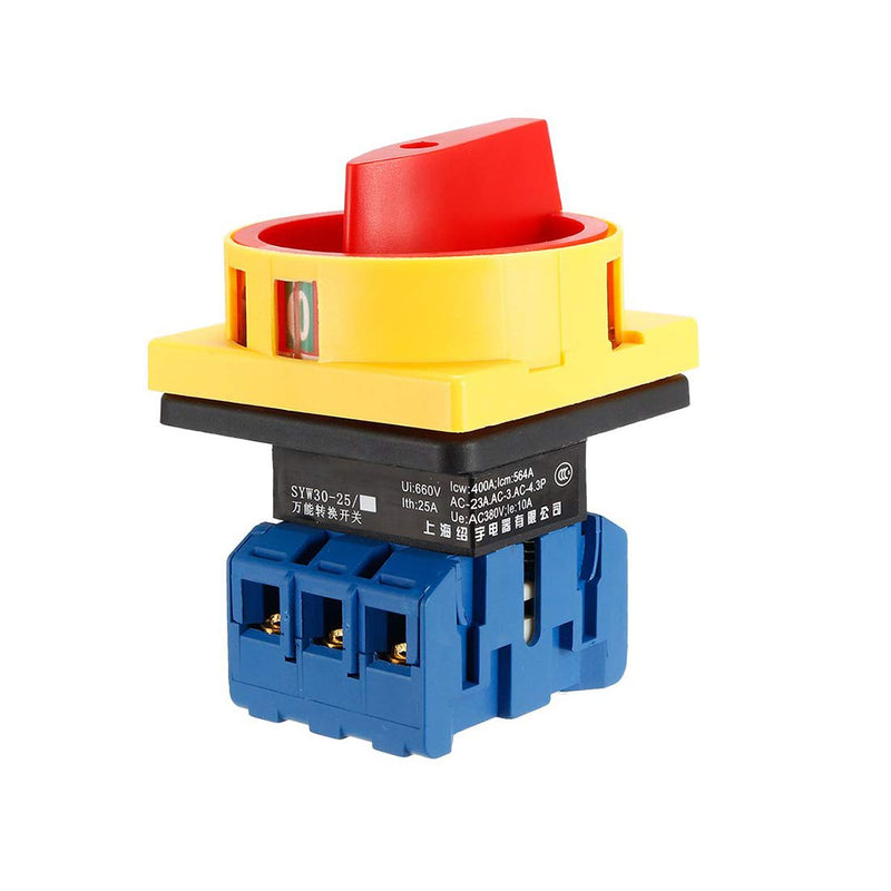 [AUSTRALIA] - VictorsHome Changeover Switch SYW30-25 2 Positions 6 Terminals Universal Rotary Cam Selector Latching Switches 660V 25A 