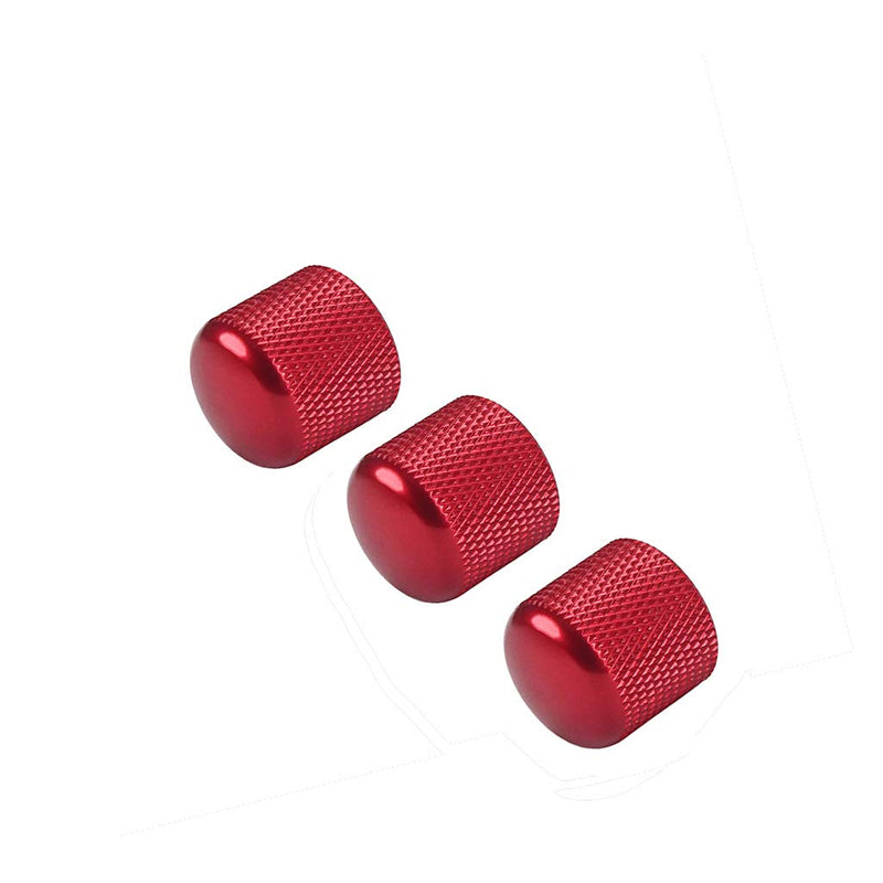 Alnicov Guitar Control Knobs Tone Volume Metal Dome Knobs for Electric Guitar Bass Replacement Parts 3Pcs Red