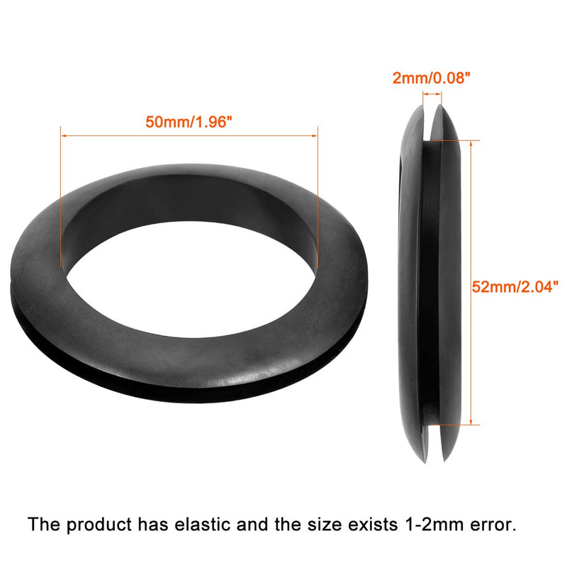 uxcell Wire Protector Oil Resistant Armature Rubber Grommet 50mm Inner Dia 10Pcs Black