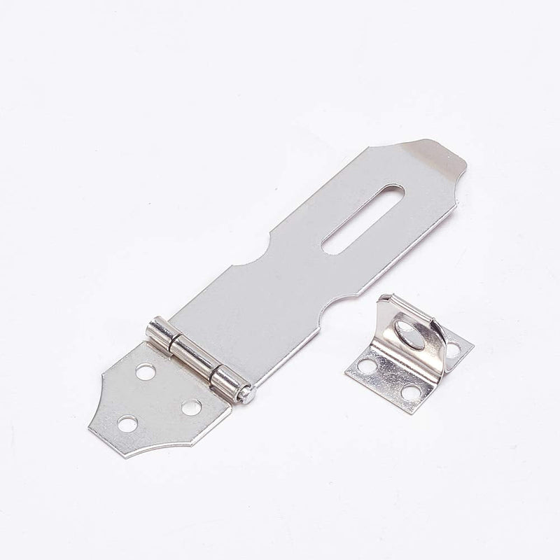 MroMax Hasp Staple Padlock Latch,94mm Length,Stainless Steel Furniture Cupboard Door Stainless Steel Silver Tone 20pcs