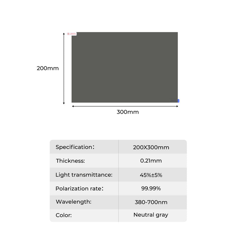 K&F Concept Linear Polarizing Film A4 Polarized Film Sheets Optical 20x30cm for Screen Educational Physics 1 Piece