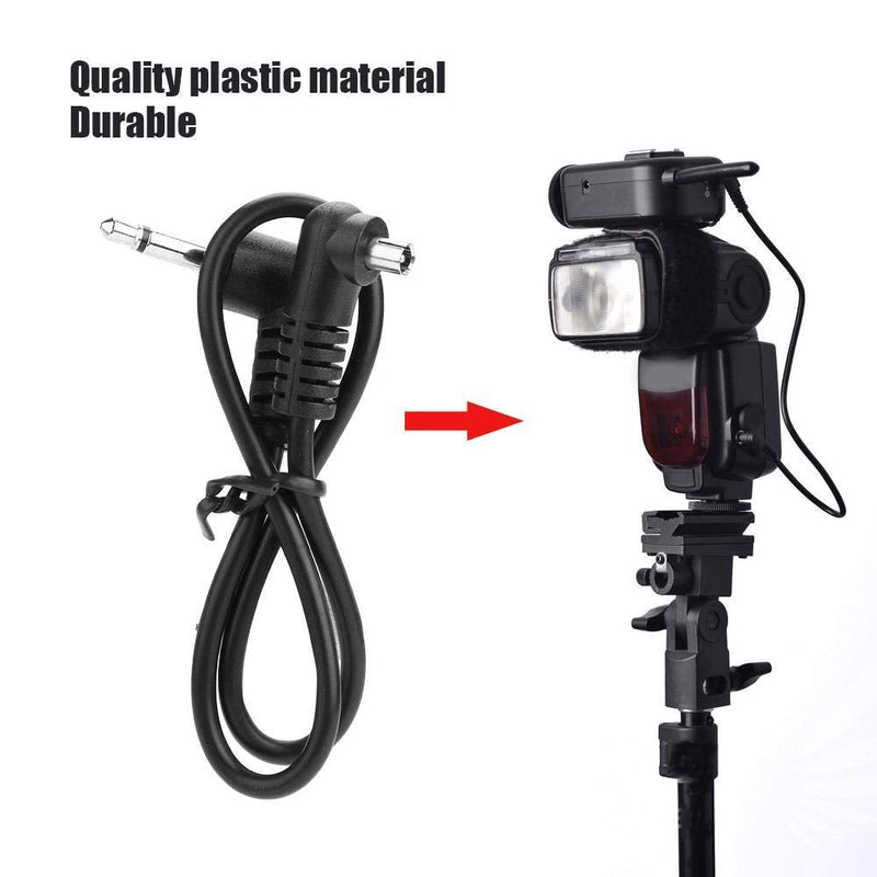 Acouto Flash Sync Cable 3.5mm Jack Plug Flash Sync Cable Cord with Screw Lock to Male Flash PC 30 cm