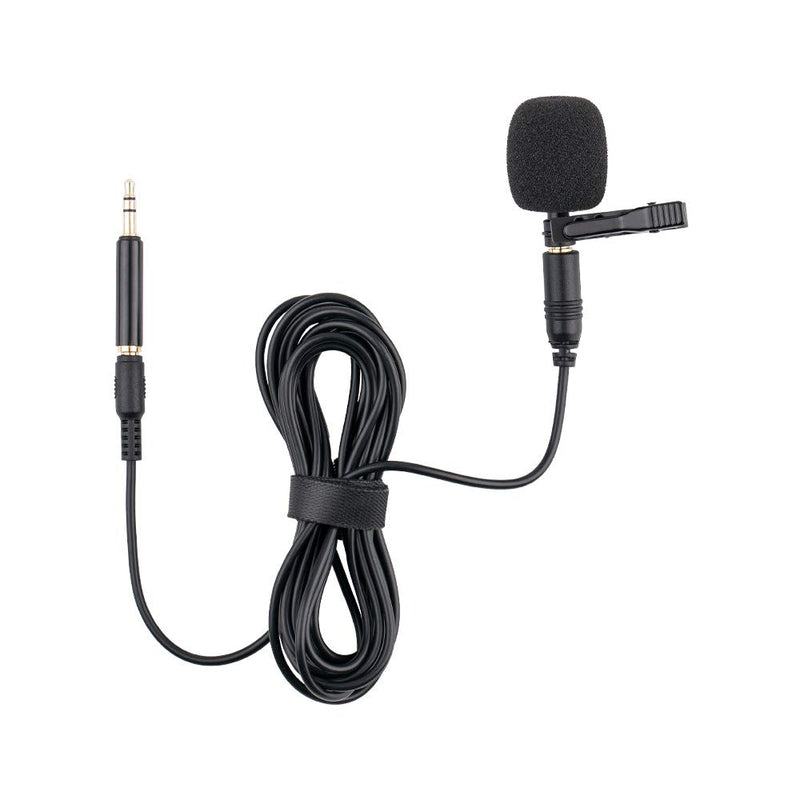 Clip on Microphone, 3.5mm Lavalier Lapel Condenser Microphone Hypercardioid Mic for Smartphones, PC, Computer and Camera
