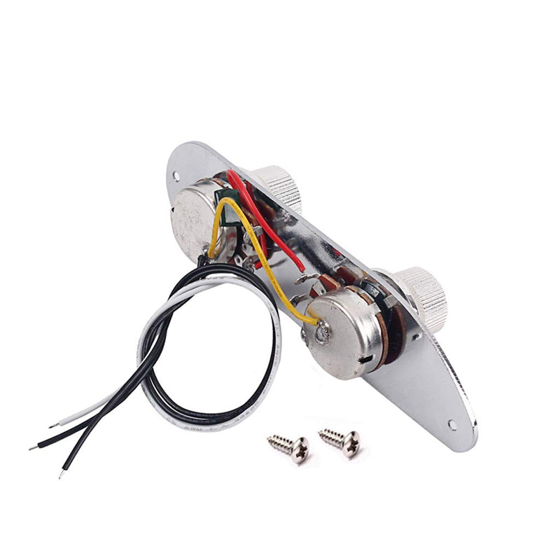 Alnicov Metal Prewired Guitar Control Plate Telecaster Control Plate For 51 P Bass Guitar,Chrome