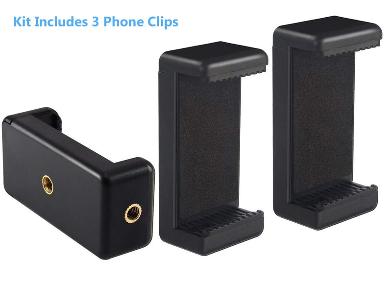 [AUSTRALIA] - Tripod Mount Adapter Kit for 3 Devices. Works with Smartphones, iPhone, Android, GoPros, DSLR Cameras, Mic, LED, Ring Lights. Perfect for Vlogging, YouTube, Live Streaming, Tik Tok 