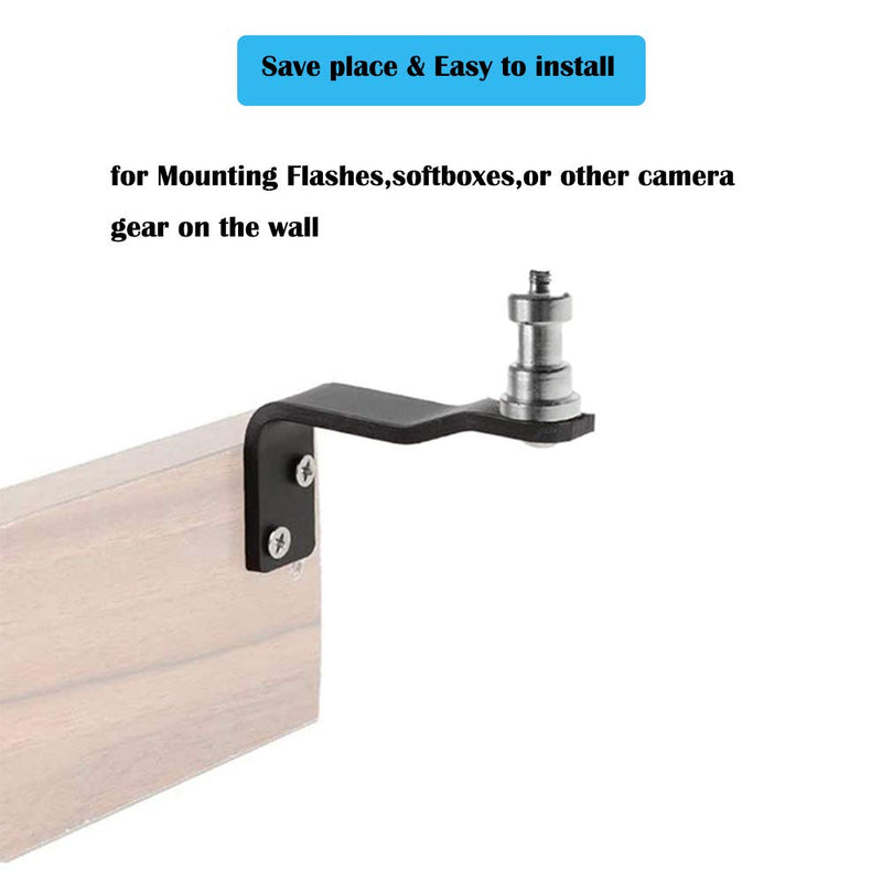 Wall Ceiling Mount 2 Pack Table Light Bracket 5/8" Stud with 1/4" Thread for Photo Studio Video Flash Lighting, Camera Gear Photography