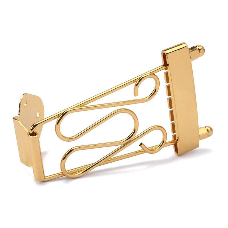 Alnicov A Set 6 String Jazz Archtop Guitar Trapeze Tailpiece with Wired Frame Hollow Semi Hollow Electric Guitar - Gold