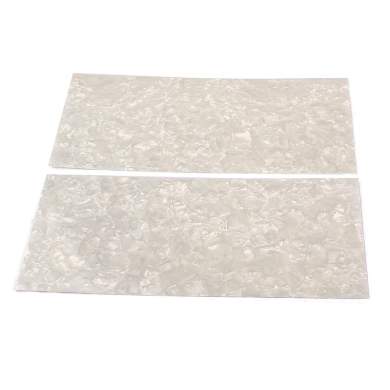 Alnicov Guitar Veneer,Celluloid Guitar Head Veneer White Pearl Sheet Luthier 2PCS