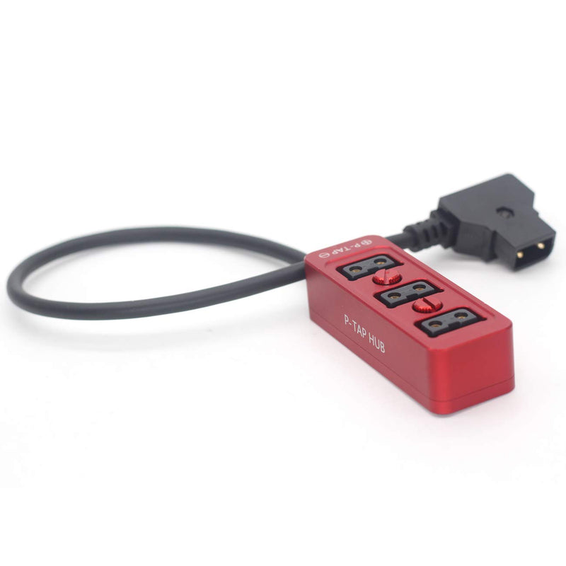 SZJELEN Triple P-TAP D-tap Splitter,D-tap to 3ports D-tap P-tap Splitter Cable for Photography Power,Dtap Three-Way Splitter (Red) Red