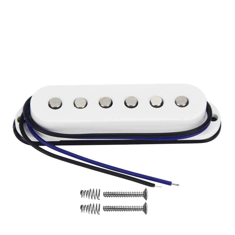 FLEOR Strat Guitar SSS Pickup Set-Neck/Middle/Bridge Alnico 5 Single Coil Pickups for Stratocaster Style Electric Guitar Parts, White neck/middle/bridge pickup