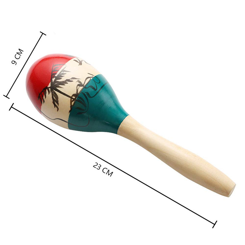 [AUSTRALIA] - Maracas Large Colorful Wood Rumba Shakers Rattle Hand Percussion of Sand of the Hammer Great Musical Instrument with Salsa Rhythm For Party,Games. (Colorful) 