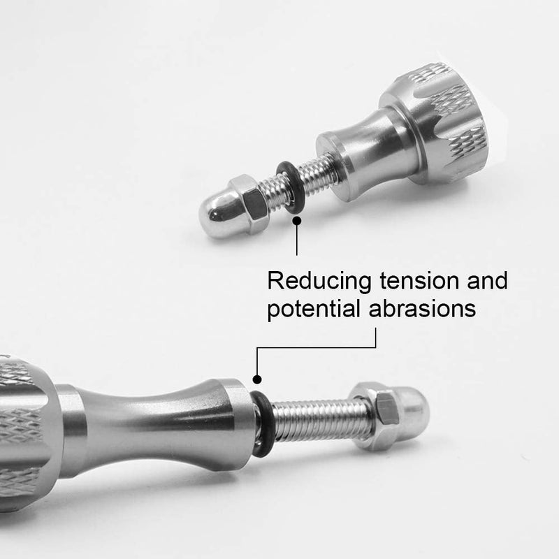 SLFC 3 Pcs Aluminum Alloy Thumbscrews for GoPro Hero 2018, GoPro Fusion, GoPro Hero 8/7/6/5/4/3/2/1 and DJI Osmo Action, 8 Colors, Very Durable, Standard Camera Mounts Screws (Silver) Silver