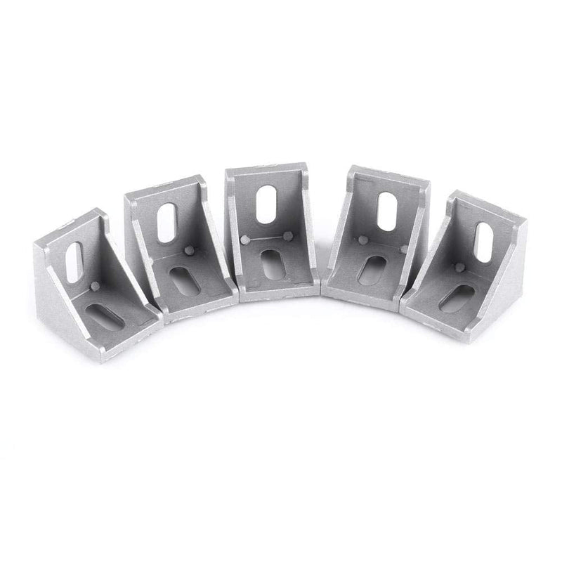Yosoo Right Angle Brace Fastener Bracket, 5Pcs 40x40mm L Shape Corner Connector Aluminum Alloy Shelf Support Bracket