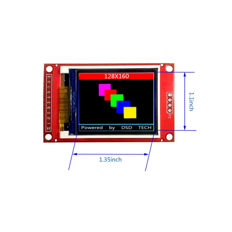 DSD TECH 1.8 Inch TFT LCD Display Module with SPI Interface for Arduino and MCU