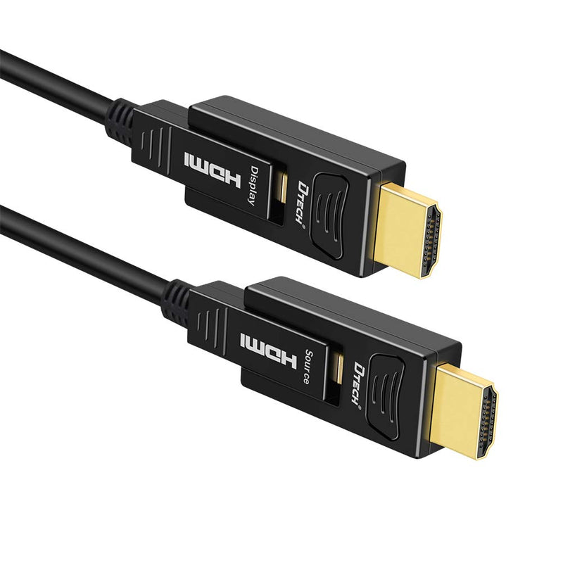 [AUSTRALIA] - DTECH 32 Feet Fiber Optic HDMI Cable 4K 60Hz YUV 444 18Gbps High Speed Ultra HD with Dual Micro HDMI and Standard HDMI Connector (Black, 10 Meters) 32ft 