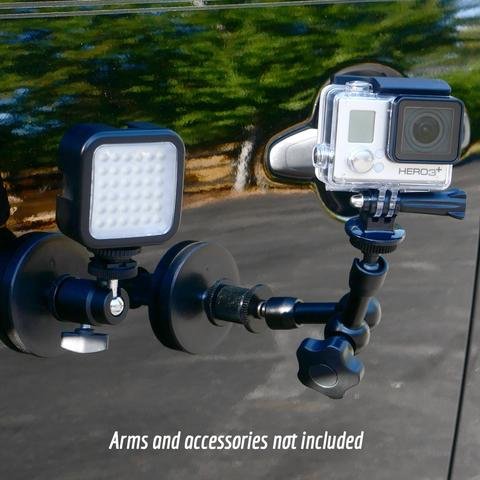 Rubber Coated Filmmaking Vehicle Magnet Camera, GoPro, Accessory Car Mount - Supports 3 lbs (2 Pack)