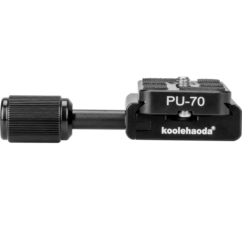 Koolehaoda 70mm Quick Release Plate Aluminum with 60mm QR Clamp Adapter with 1/4"- 3/8" Screw and Built-in Bubble Level Compatible for Acra Swiss Camera Tripod Ball Head Monopod KZ-30