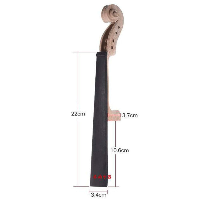 Timiy Unfinishe 4/4 Violin Neck Maple Head and Ebony Fingerboard