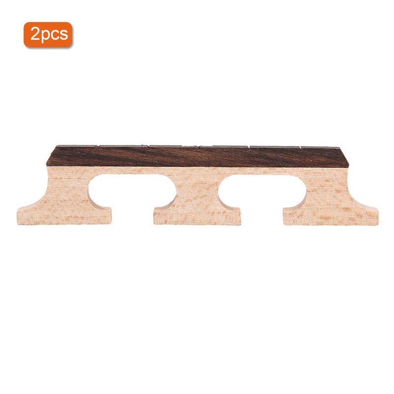 Bnineteenteam Banjo Wooden Bridge, 5-String Banjo Rosewood Bridge Accessories 2Pcs A Set