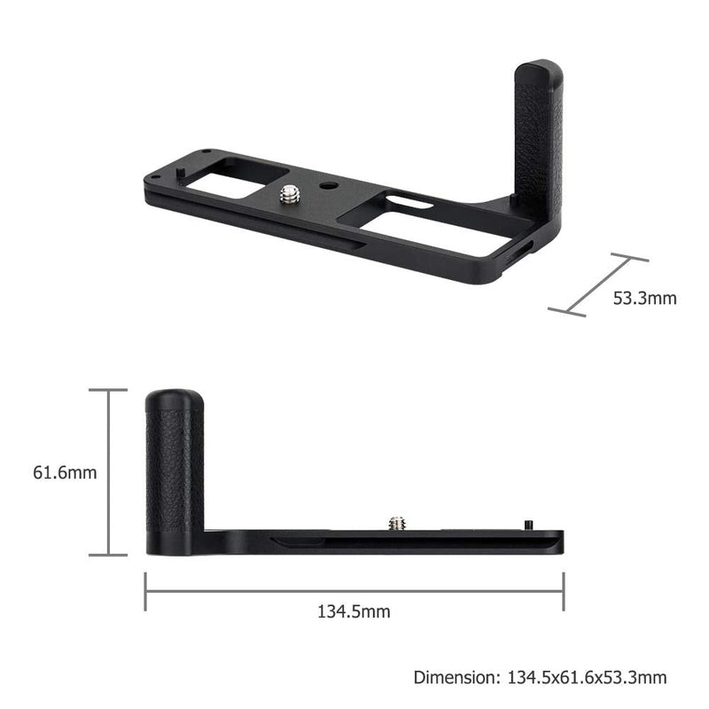 JJC MHG-XT4 Solid Metal Hand Grip Secure Handle Bracket for Fuji Fujifilm X-T4 XT4 Camera, Anti-Slip Pads Design, Arca Swiss Quick Release Plate, Extra 1/4"-20 Tripod Hole & Hand Strap Hole For Fujifilm X-T4