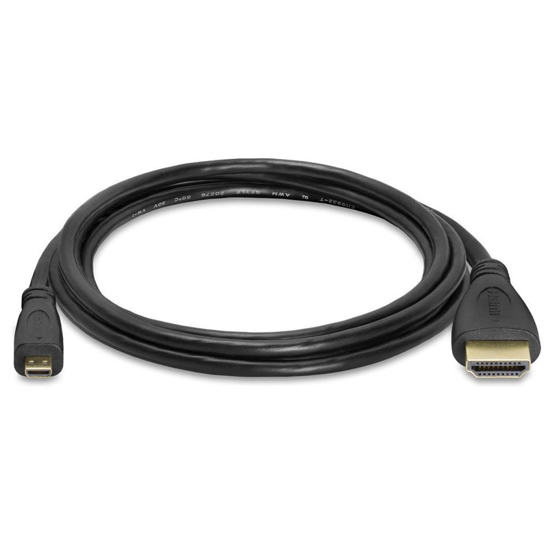 [AUSTRALIA] - Cmple - Micro HDMI to HDMI Cable Adapter Male to Male High Speed Supports 3D 4K 60Hz 1080P Ethernet Audio Return 6 Feet 6FT Black 