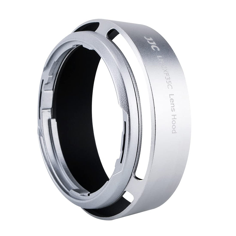 JJC Silver Metal Bayonet Lens Hood for FUJINON XF 35mm F2 R WR/ FUJINON XF 23mm F2 R WR, Fuji 35mm F2 Lens Hood, Fuji 23mm F2 Lens Hood, 35mm F2 Hood, 23mm F2 Hood, Replaces Fujifilm LH-XF35-2 Hood LH-JXF35C Silver