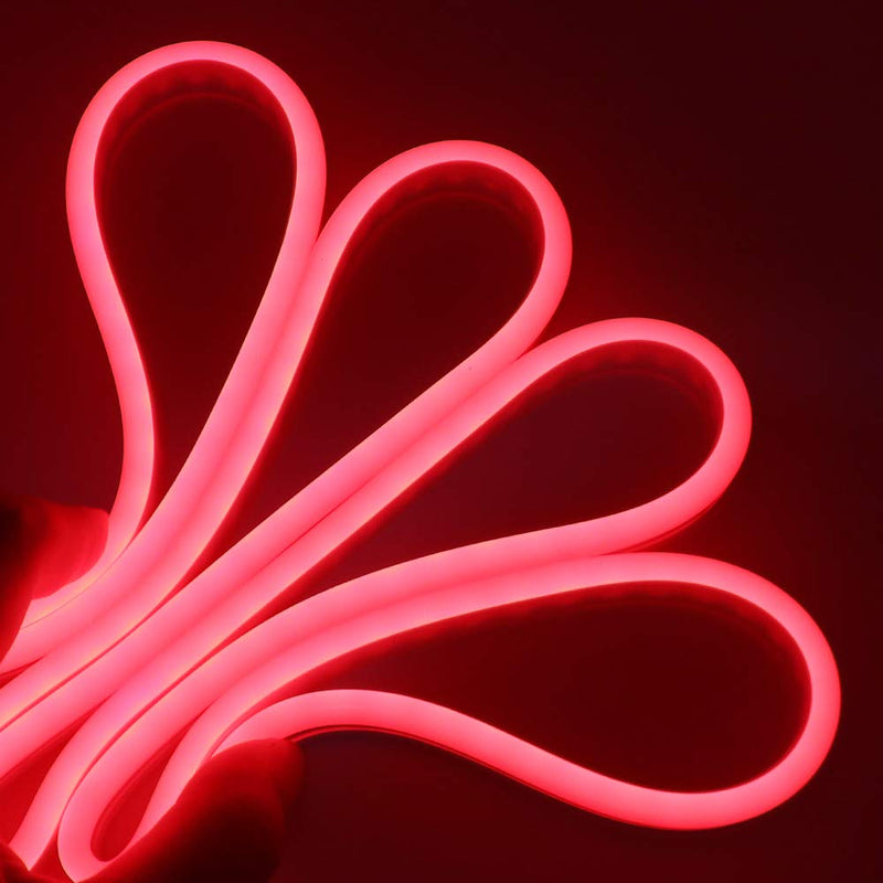 [AUSTRALIA] - XUNATA LED Strip Lights, LED Neon Light Rope, Outdoor Flexible Light, DC 12V 16.4 Ft/5m 2835 600 LEDs Silicone Tape Light for Home, Indoors, Outdoors Decor DIY(Red) Red 