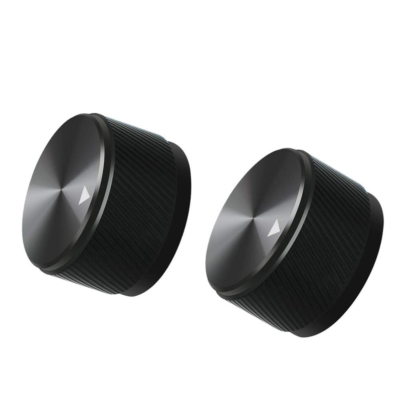 mxuteuk 3Pcs Black Aluminum Alloy Potentiometer Control Knob Volume Audio Electric Guitar Bass Screw Type 25 x 15.5mm (dh) KNOB-06-25BK