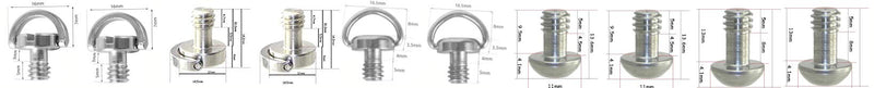 Desmond Assorted 1/4" D-Ring Hinged Screw / Tripod QR Plate Steel 10 Pack