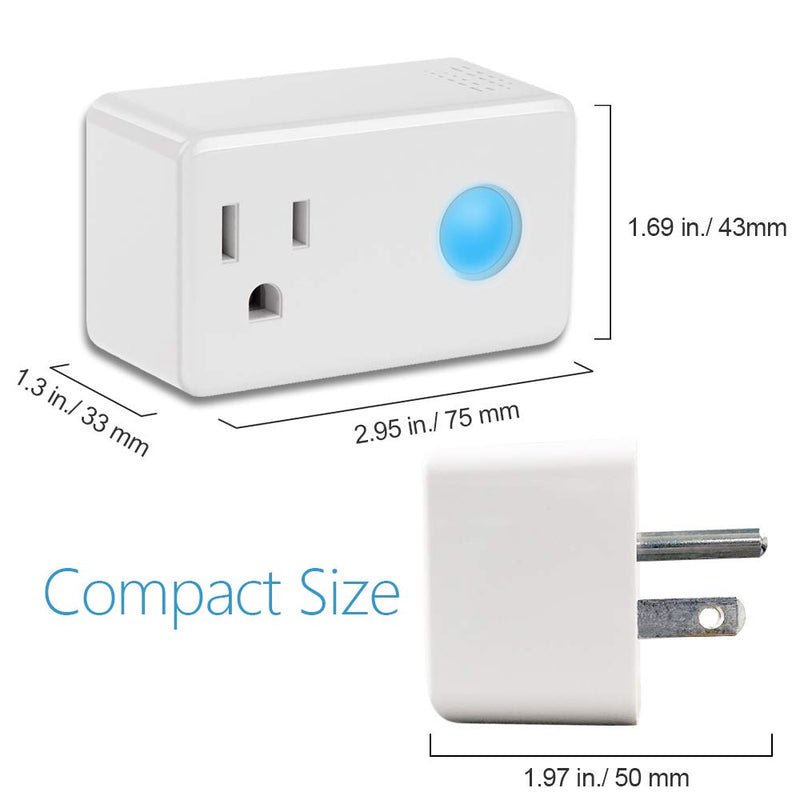 Wi-Fi Smart Timer Plug 2 Packs Mini, BroadLink Wireless Socket Outlet with Night Light, No Hub Required, Compatible with Alexa, Control your Devices from Anywhere, White 2 Piece