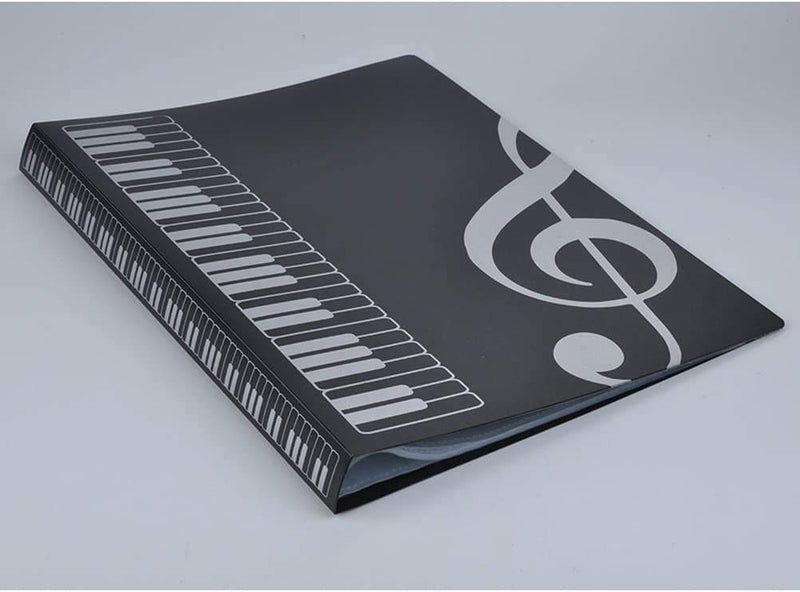 [AUSTRALIA] - LYTIVAGEN A4 Size Music Folder Piano Music Score Folder Waterproof Music File Folder 40 Pockets Sheet Storage Folder Music Sheet Folder for Sheet Music Choir Chorus Piano Sheet Music Folder (Black) 
