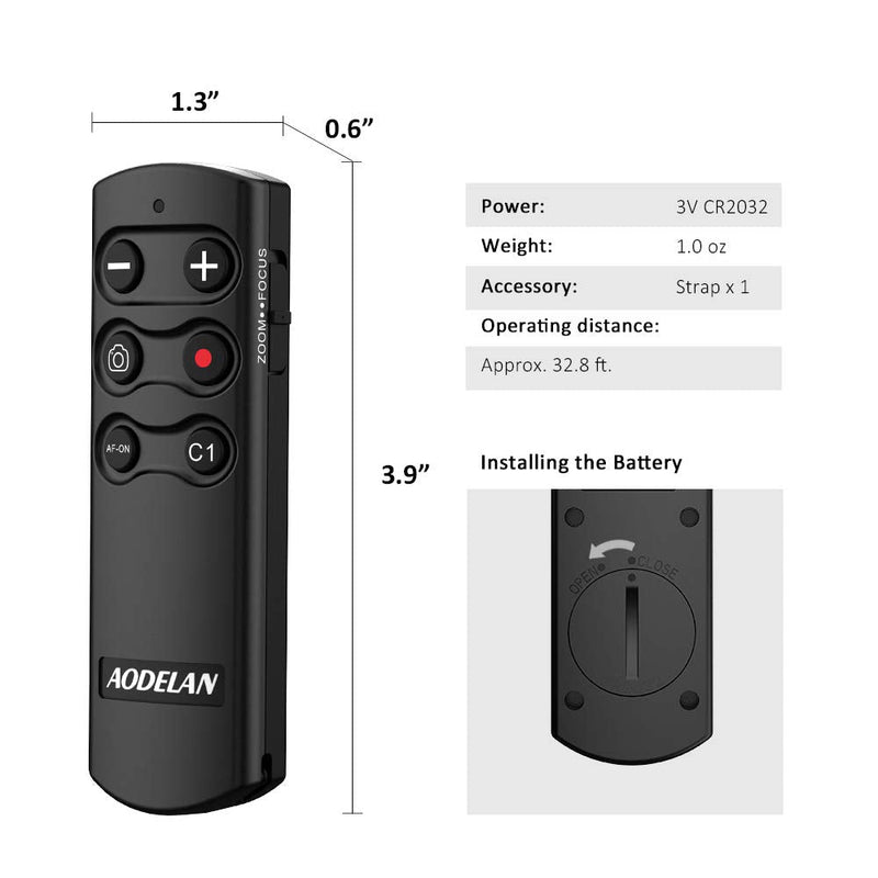 Wireless Shutter Release Camera Remote Control for Sony A7 III, A7R III, A6100, A6400, A6600, RX100 VII, RX0 II, A7R IV, A9, A9 II, ZV-1, A7C