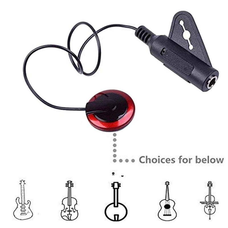 2 Pack - Contact Microphone Piezo Pickup Violin Microphone Pickup for Cello Banjo Ukulele Mandolin Guitar Microphone Pickup with 6PCS Guitar Picks