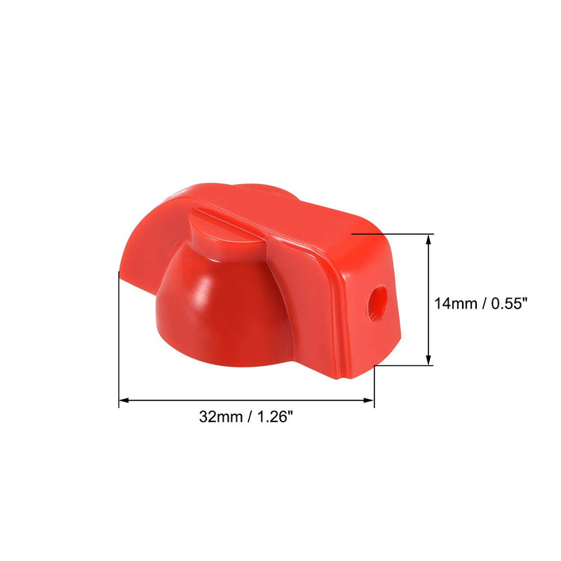 sourcing map 6.4mm Shaft Hole Potentiometer Knobs for Volume Adjustment Guitar Knob with Set Screw, Red