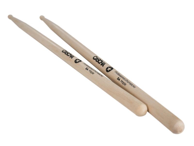 CASCHA professional drumsticks 5A robust maple sticks - drumsticks wood - professional drum accessories - drumsticks maple - drum sticks - drumsticks wooden head model 12 pair (24 pcs) 12 pair - Big Pack