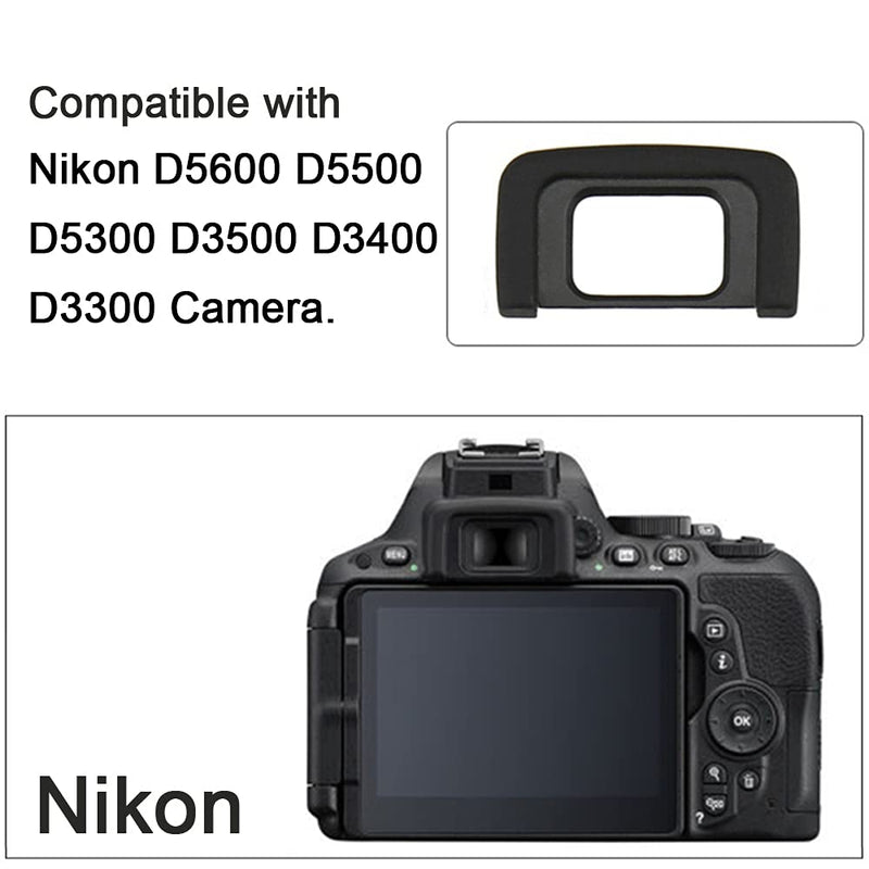 Eyecup Eyepiece Viewfinder for Nikon D5600 D5500 D5300 D3500 D3400 D3300 Camera, Replaces Nikon DK-25 (2 Pack)