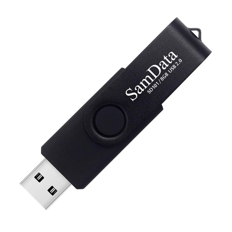 SamData 8GB USB Flash Drives 2 Pack 8GB Thumb Drives Memory Stick Jump Drive with LED Light for Storage and Backup (2 Colors: Black Blue) Blue Black 8GB*2