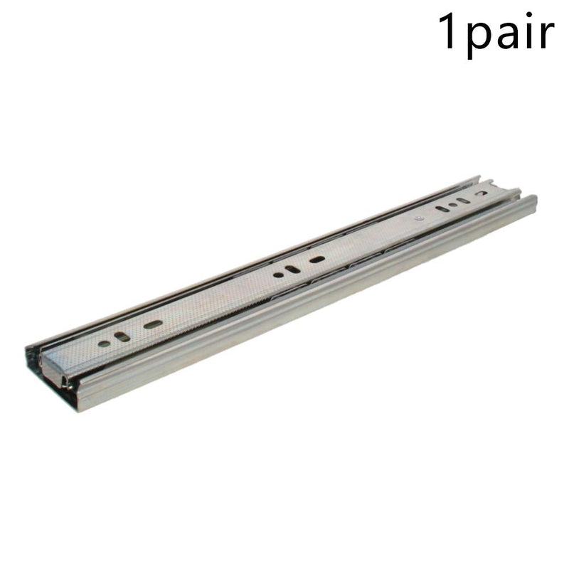 MroMax 12Inch Drawer Slides, Full Extension Ball Bearing Slide Track Rail 1.77Inch Wide 100lb Capacity Silver Tone 1 Pair