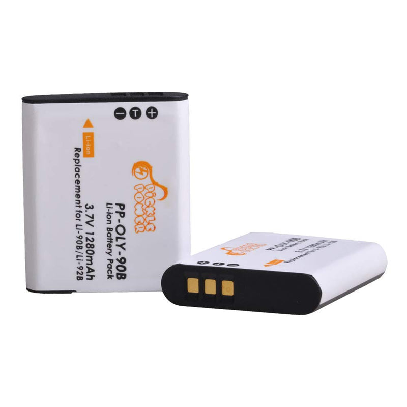 LI-92B LI-90B Battery and LED Dual Charger Compatible with Olympus Tough TG-5 TG-6 TG-4 TG-3 TG-2 TG-1 TG-Tracker SH-50 iHS SH-60 XZ-2 iHS SH-1 SH-2 SP-100 2 battery 1 charger