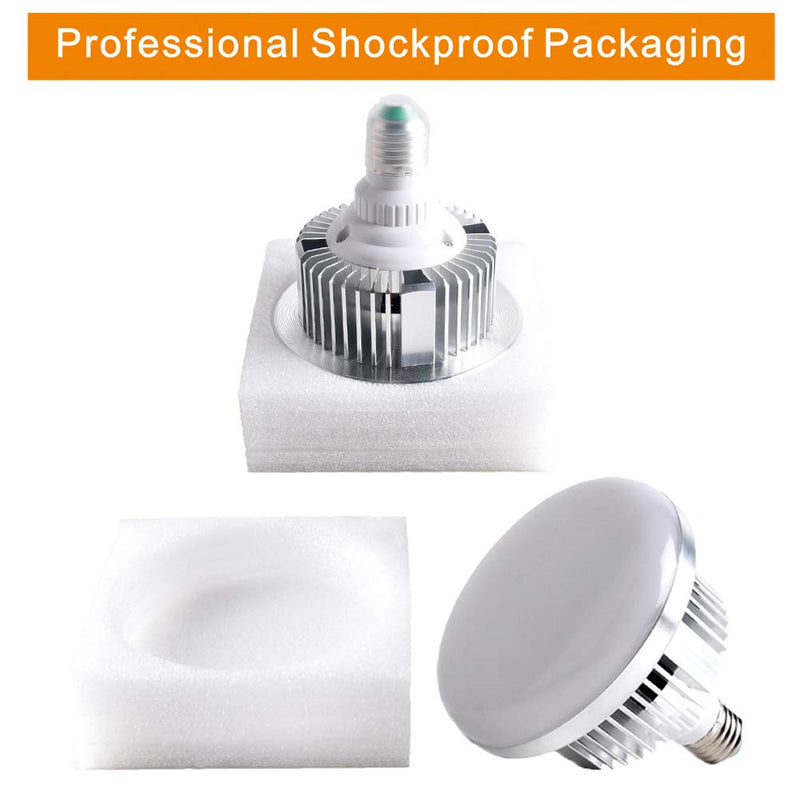 Aqirui 2 x 85W Light Bulb Dimmable Tricolor LED Bulbs 5500K Spiral Softbox Bulb in E27 Socket for Photography Photo Video Studio Lighting 2 Pack