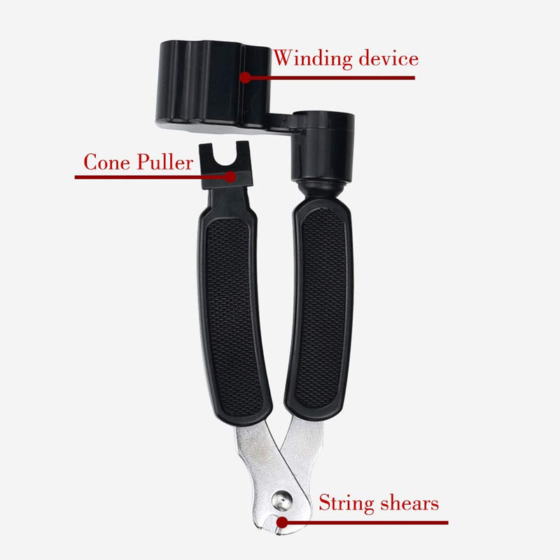 3-In-1 Guitar String Winders Tool, Guitar String Winder Cutter and Bridge Pin Puller Repair Tool for Guitar, Bass, Violin, Ukulele