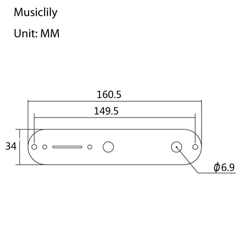 Musiclily Pro 34mm Width Telecaster Control Plate for Tele Style Guitar, Chrome