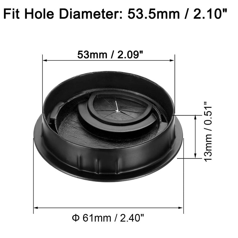 uxcell Cable Hole Cover, 2.1inch Zinc Alloy Desk Grommet for Wire Organizer, 4 Pcs (Black) 2-1/8 Inch Black