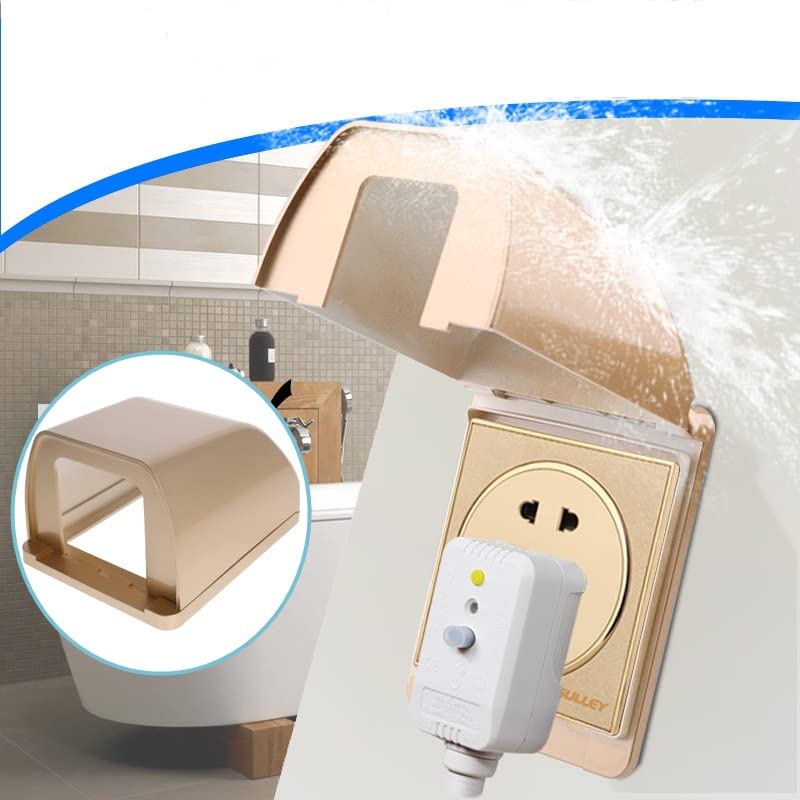 Fielect Weatherproof in Use Outlet Cover Plug Receptacle Protector for Retrofit Siding Construction Gold 86 Type 98x125x75mm 1Pcs
