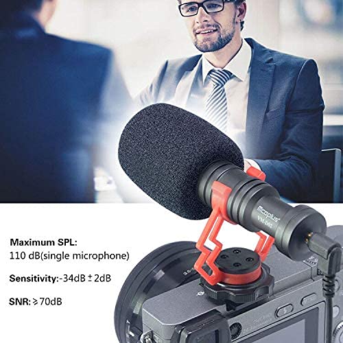 Mcoplus VM-D02 Universal Video Microphone with Shock Mount, Deadcat Windscreen, Compact On Camera Cardioid Directional Shotgun Video Microphone for Android Smartphones, Cameras and Camcorders… D02 mic